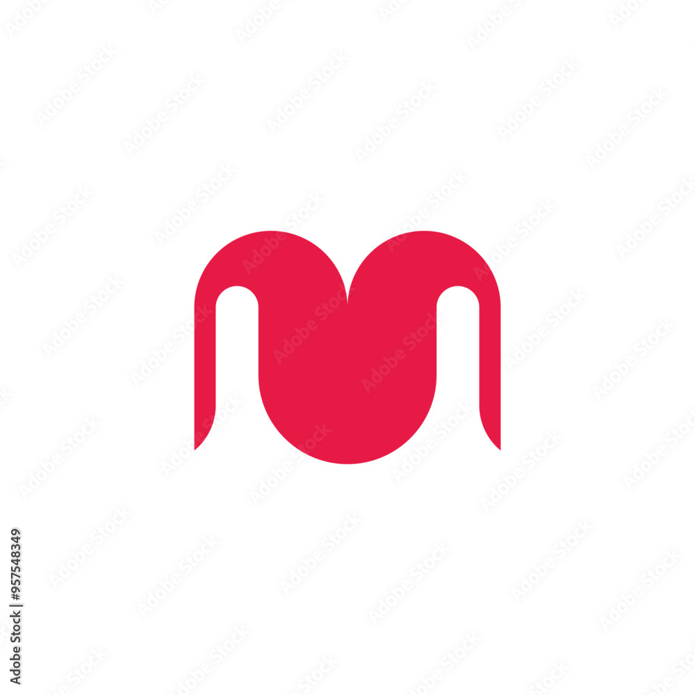 letter mu abstract negative sapce simple geometric logo vector letter mu abstract negative sapce simple geometric logo vector