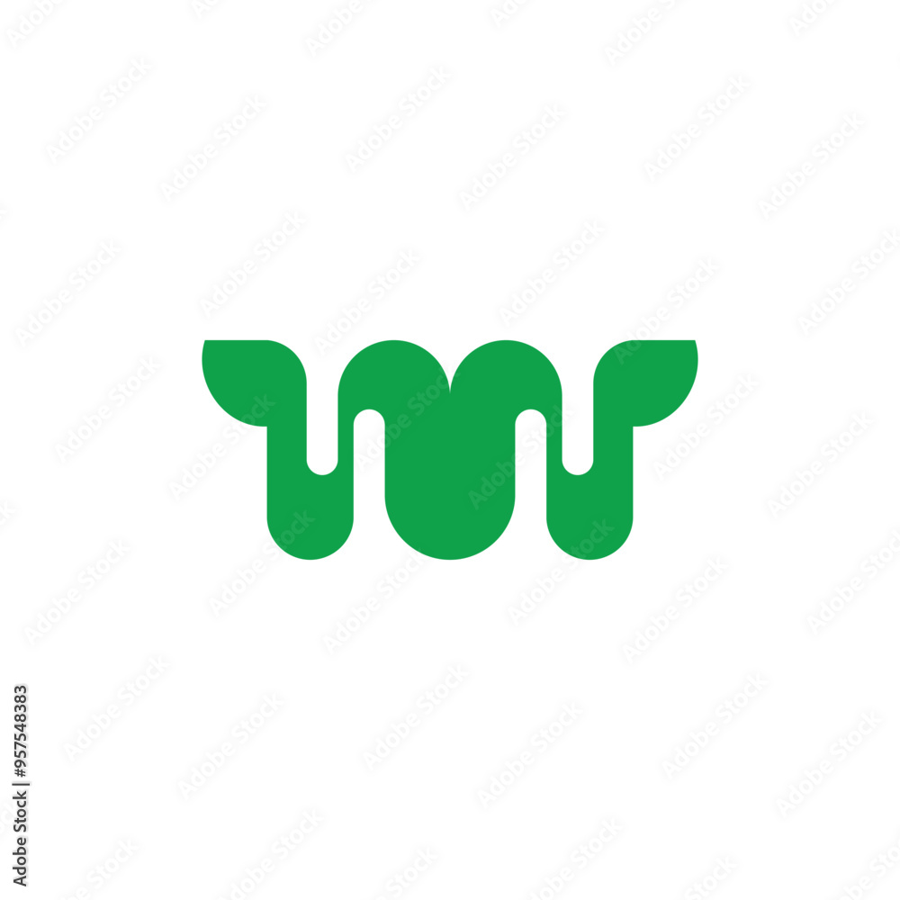 letter m abstract leaves loop ribbon blue logo vector letter m abstract leaves loop ribbon blue logo vector
