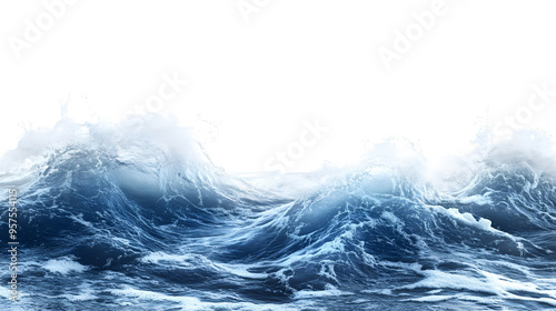 Ocean waves isolated on transaprent background 