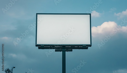 Blank Billboard Against a Cloudy Sky