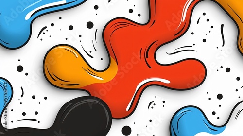 Abstract Colorful Swirls on White Background