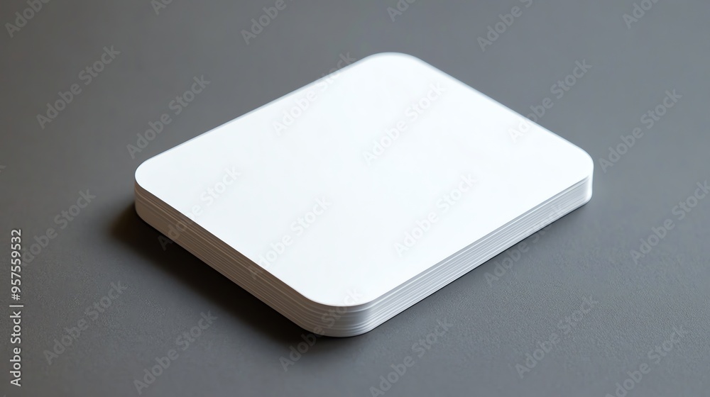 Stack of White Business Cards on Gray Surface Stack of White Business Cards on Gray Surface
