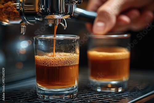 Espresso Machine Pouring Coffee