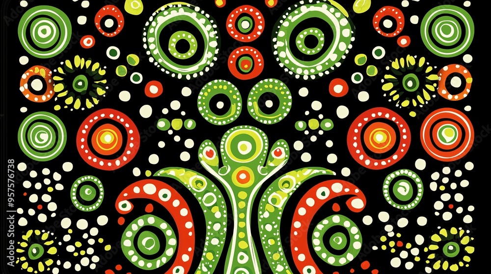 Abstract Circular Art in Vibrant Colors Abstract Circular Art in Vibrant Colors