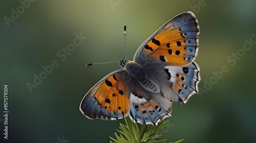 Hypolycaena erylus the Common Tit a beautiful butterfly in the nature background. Generative AI photo