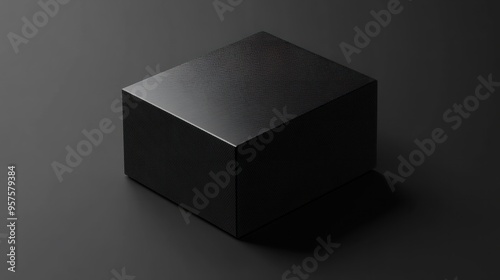 black box made of solid carbon, modern minimal design minimalistic style, mock-up for product demonstration