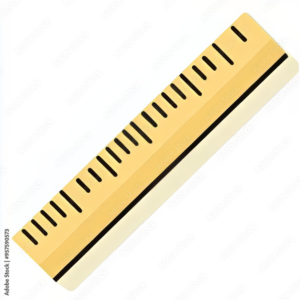 Close-up of a yellow ruler with measurement markings. Close-up of a yellow ruler with measurement markings.