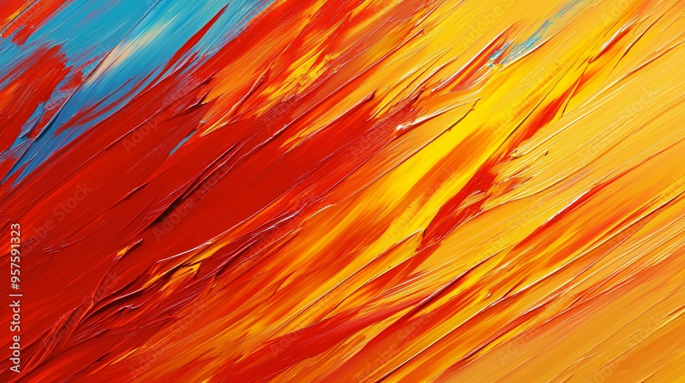 Abstract Oil Painting with Diagonal Strokes Abstract Oil Painting with Diagonal Strokes