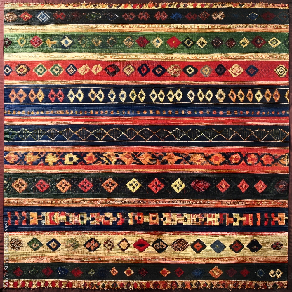79. **Taiwanese indigenous weaving pattern with natural motifs.** 79. **Taiwanese indigenous weaving pattern with natural motifs.**
