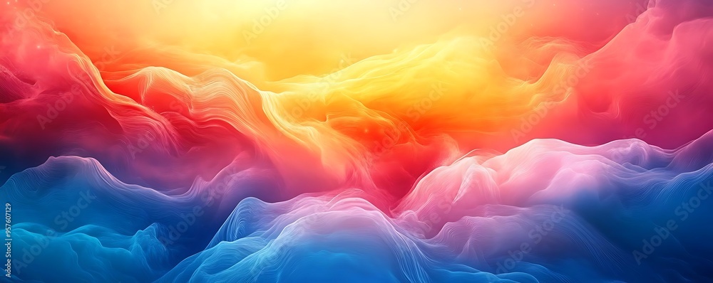 Abstract Background with Colorful Wavy Lines