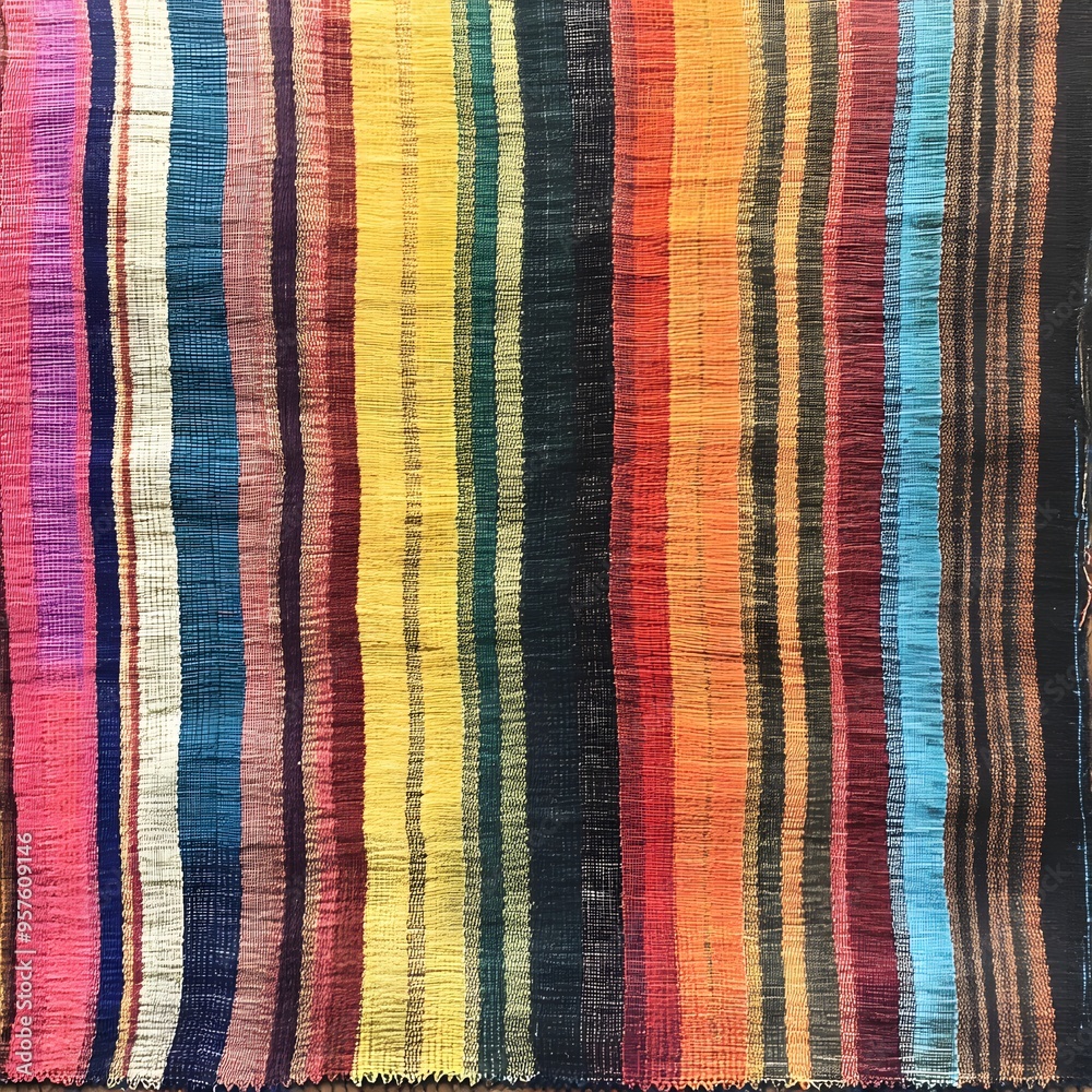 70. **Nepali handwoven blanket pattern with colorful stripes.** 70. **Nepali handwoven blanket pattern with colorful stripes.**