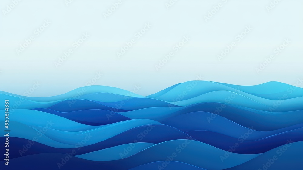 Abstract Blue Wave Pattern Background - Paper Cut Design Abstract Blue Wave Pattern Background - Paper Cut Design