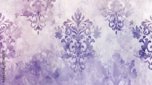 Classic Damask Watercolor vintage background