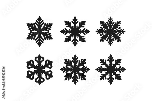 set of snowflakes
