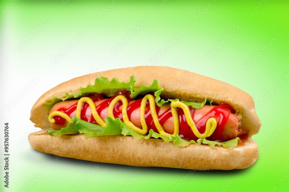 Classic tasty Hot Dog with sausage Classic tasty Hot Dog with sausage