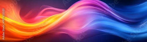 Abstract Background with Colorful Wavy Lines in Red, Blue, and Yellow photo