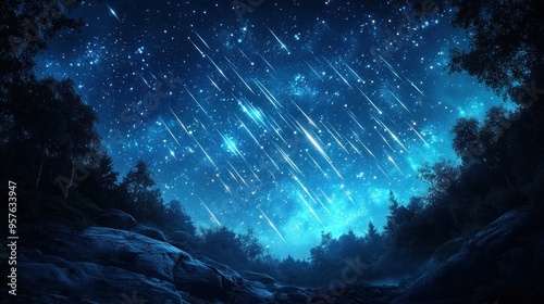 Night Sky with Shooting Stars