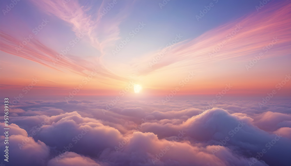 Vibrant Sunset Sky with Altocumulus Clouds in Warm Shades of Orange, Pink, and Purple Creating a Mesmerizing Scene. Vibrant Sunset Sky with Altocumulus Clouds in Warm Shades of Orange, Pink, and Purple Creating a Mesmerizing Scene.