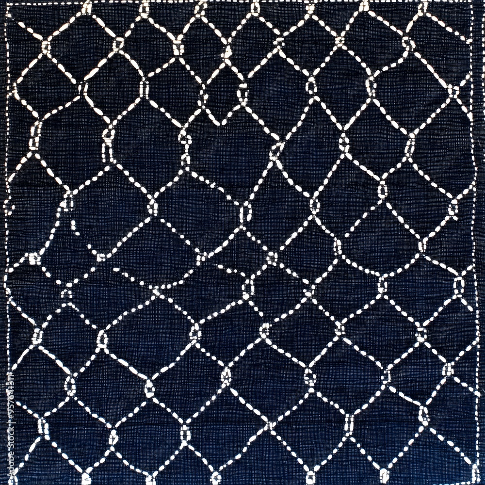 Fototapeta premium 21. **Japanese sashiko stitching pattern with simple, repetitive designs.**