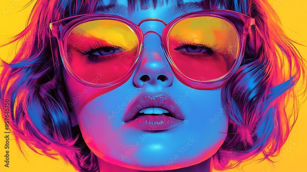 Woman With Sunglasses Digital Illustration Woman With Sunglasses Digital Illustration