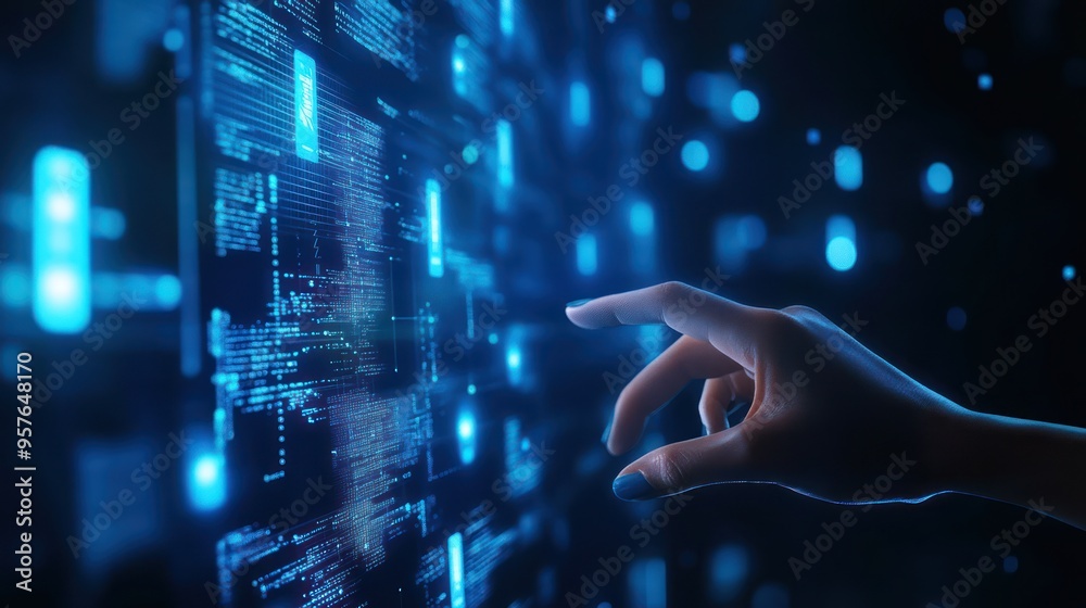 Hand Interacting with Digital Interface Hand Interacting with Digital Interface