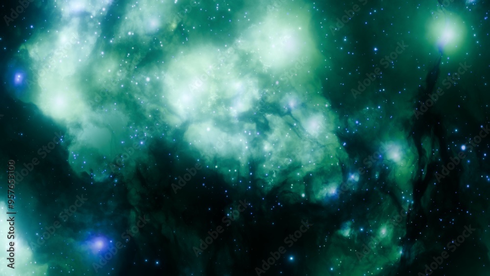 Naklejka premium Fantasy Universe Nebula with Stars and Cosmic Clouds