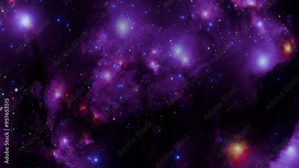 Fototapeta premium Realistic Colorful Nebula and Stars in Deep Space