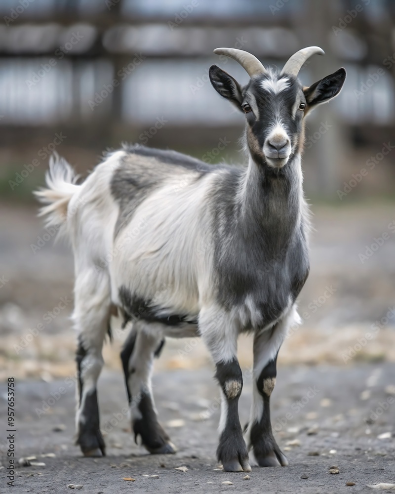 black and white goat white background black and white goat white background