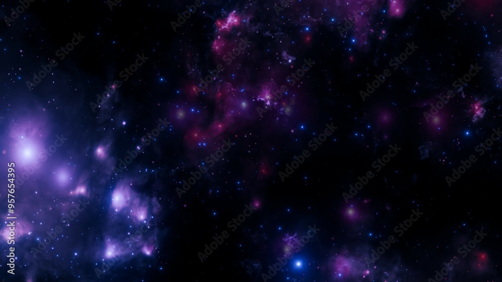 Beautiful Nebula and Star Clusters in Galaxy – Space Art Beautiful Nebula and Star Clusters in Galaxy – Space Art
