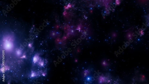 Beautiful Nebula and Star Clusters in Galaxy – Space Art