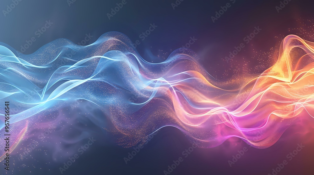 beautiful wave of soft pastel colors, including pink, blue, and peach, flows seamlessly across the image. The gentle curves and shimmering particles evoke a sense of motion and fluidity beautiful wave of soft pastel colors, including pink, blue, and peach, flows seamlessly across the image. The gentle curves and shimmering particles evoke a sense of motion and fluidity