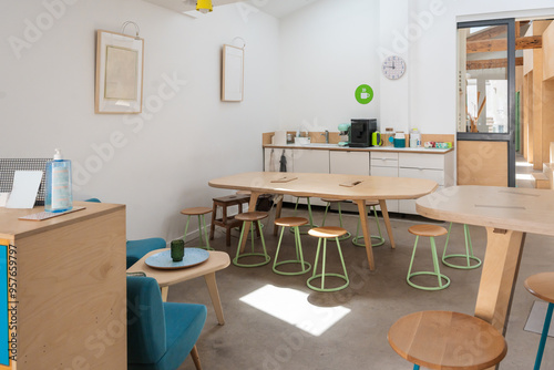 Open Workspace With Stools And Tables
