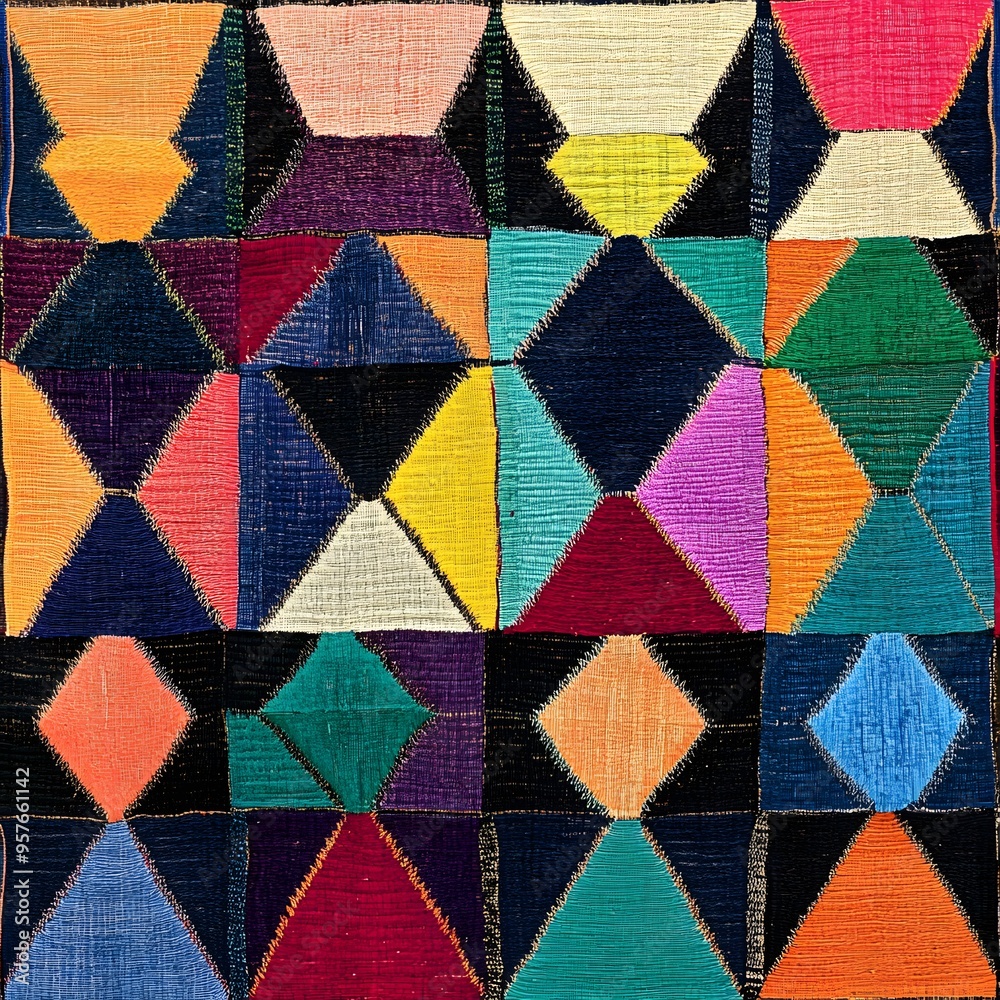 120. **Ethiopian traditional weaving pattern with colorful, geometric shapes.** 120. **Ethiopian traditional weaving pattern with colorful, geometric shapes.**