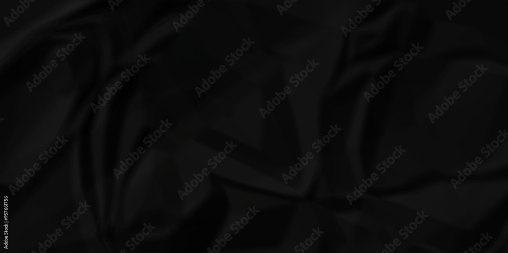 Crumpled texture of dark black wrinkle chaotic paper. old crumple black paper sheet abstract shape background space for text. Crumpled texture of dark black wrinkle chaotic paper. old crumple black paper sheet abstract shape background space for text.