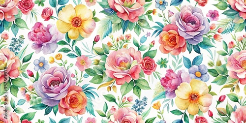 Handmade watercolor floral seamless pattern perfect for summer designs