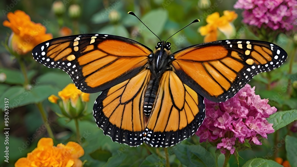 Obraz premium monarch butterfly on flower