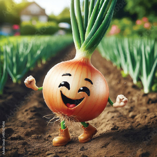 Onion Character Mascot .Fruit & Vegetables Cute Simple icon logo Design Vector. vector cartoon, character, and mascot of a bombay onion. Confused red onion character cartoon vector illustration.