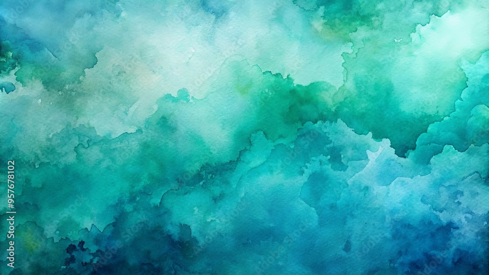 Abstract watercolor background in teal blue and green shades with fluid texture Abstract watercolor background in teal blue and green shades with fluid texture