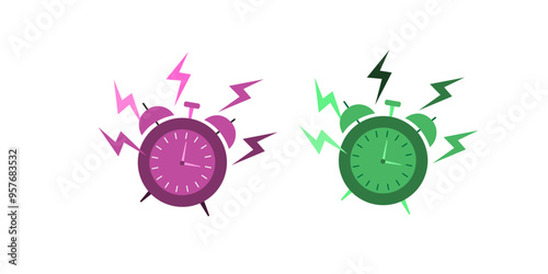 Alarm Clock Icon. Wake Up Time Vector Design on White Background