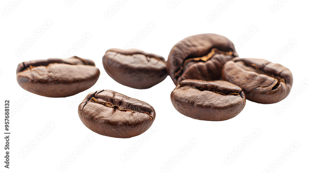 Coffee Beans Thrown - Isolated On Transparent Background , Quality Enhanced With Ai Coffee Beans Thrown - Isolated On Transparent Background , Quality Enhanced With Ai