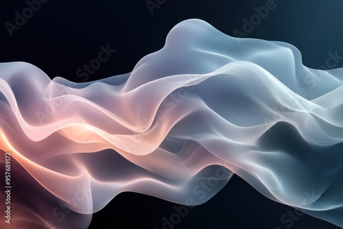 Abstract Wavy Lines in Blue and Pink Hues