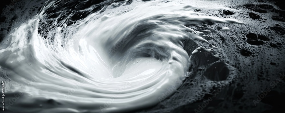 Dynamic Milk Tornado: A Burst of Swirling Liquid Energy in High Contrast Motion