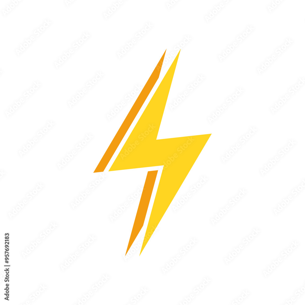 Double lightning icon in flat style. Thunder bolt concept Double lightning icon in flat style. Thunder bolt concept