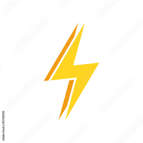 Free Download Double lightning icon in flat style. Thunder bolt concept - GFXLoad