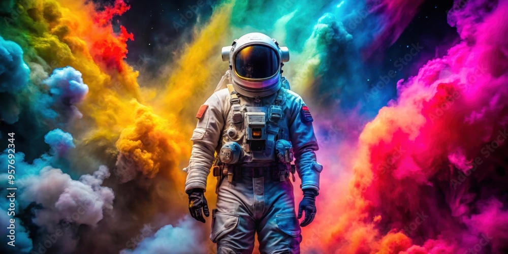 Art of astronaut with colorful smoke background, astronaut, space, colorful, smoke, galaxy, universe, exploration Art of astronaut with colorful smoke background, astronaut, space, colorful, smoke, galaxy, universe, exploration