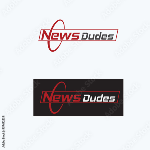 Unique news logo and icon in red colour.