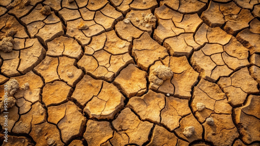 Dry cracked soil with visible fissures , arid, drought, barren, parched, earth, texture, ground, climate change Dry cracked soil with visible fissures , arid, drought, barren, parched, earth, texture, ground, climate change