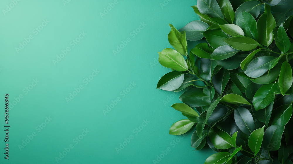Vibrant green leaves laid out against a matching green background, creating a fresh and natural visual aesthetic. Vibrant green leaves laid out against a matching green background, creating a fresh and natural visual aesthetic.