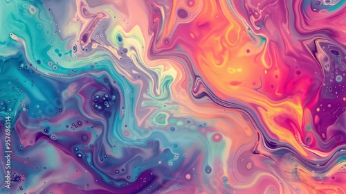 A flowing liquid gradient morphs through a spectrum of colors, creating a distorted, mesmerizing texture that ripples and blends seamlessly across the canvas.