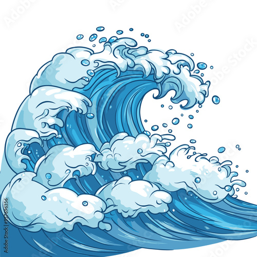Sea waves sketch. Storm wave, vintage tide and ocean beach storms hand drawn vector illustration set